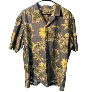 Royal Creations Hawaiian Shirt XXL Mens Blue Grey Hibiscus Tropical Hawaii Made